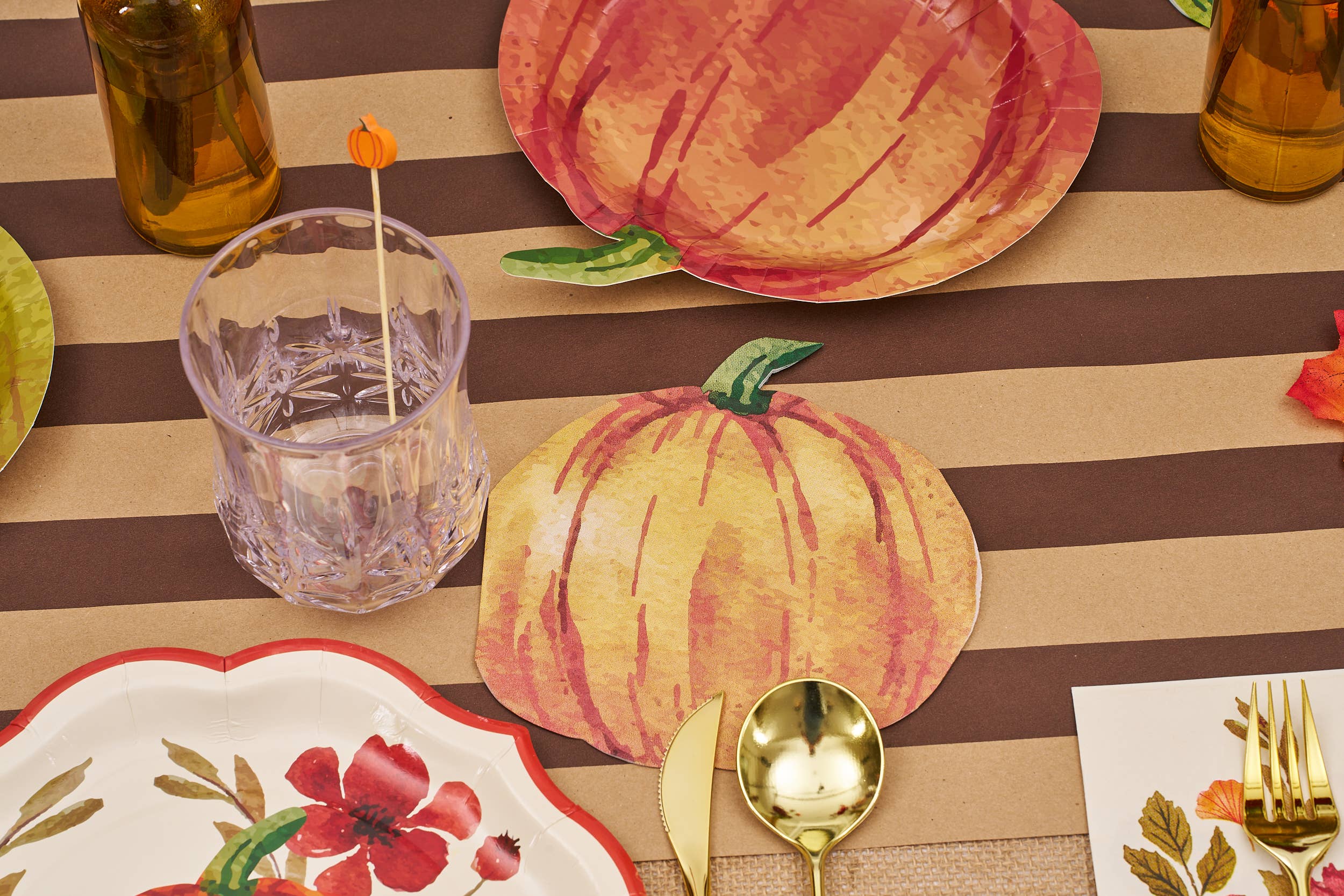 Sophistiplate - Vente Piques à cocktail - Cure-dents Pumpkin Fall Cocktail Party Pick, 30 pouces en bois de guêpe3