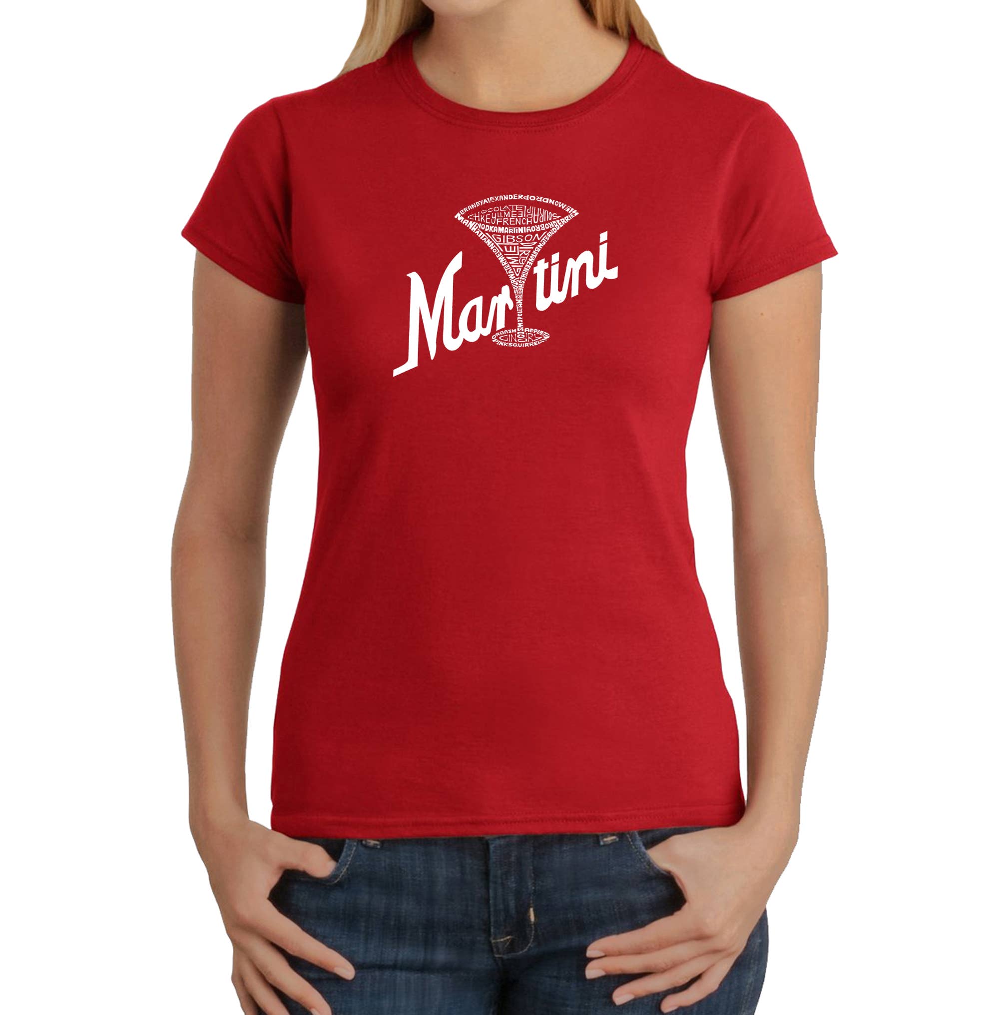 LA Pop Art - Wholesale Screen Printed T-Shirt - Women's - LA Pop Art Women's Word Art T-Shirt - Martini6