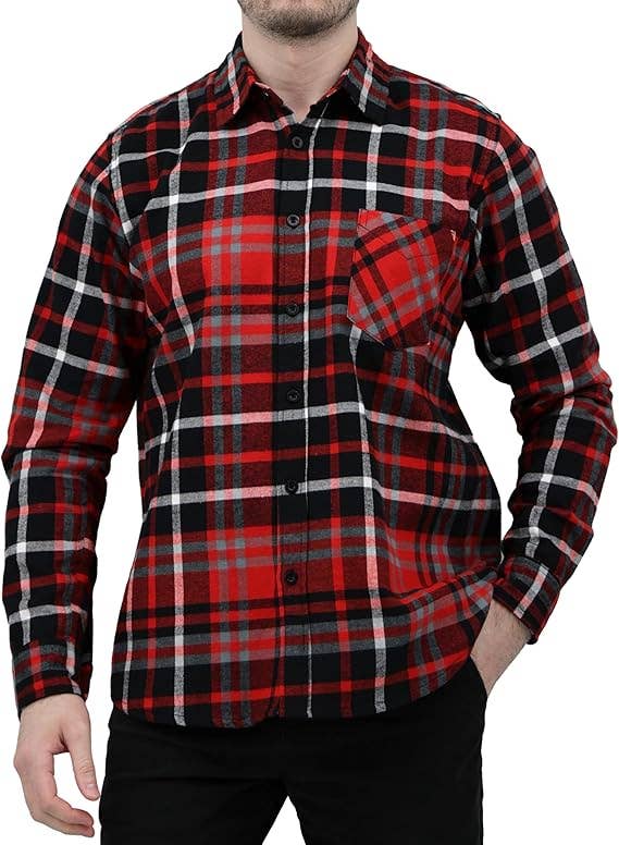 I-Wear Brands - Wholesale Button Down Shirt - Men's - Men's Long Sleeve Button Down Cotton Flannel Shirt42