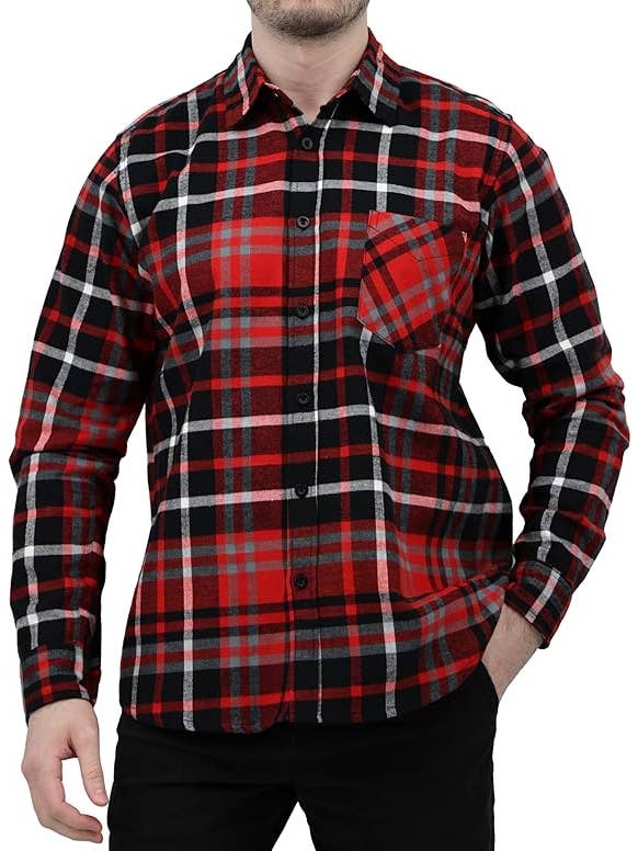 I-Wear Brands - Wholesale Button Down Shirt - Men's - Men's Long Sleeve Button Down Cotton Flannel Shirt42