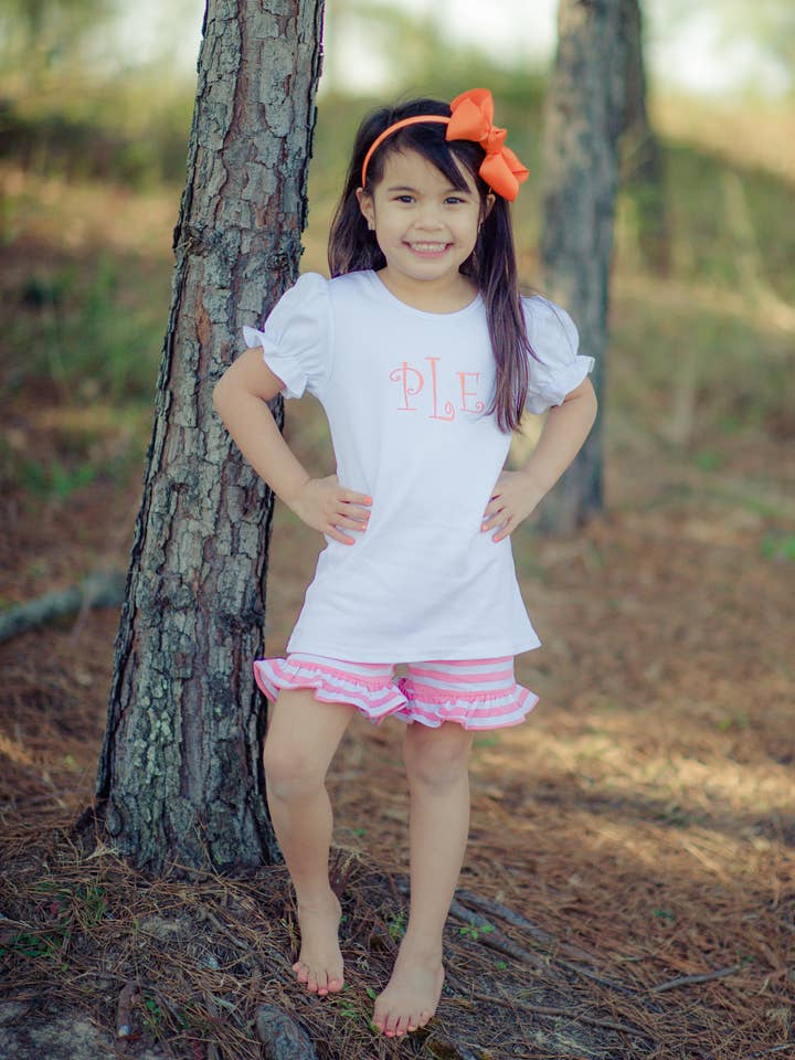 Chemise à manches volantées - Blanc pour la vente par Love That Cotton