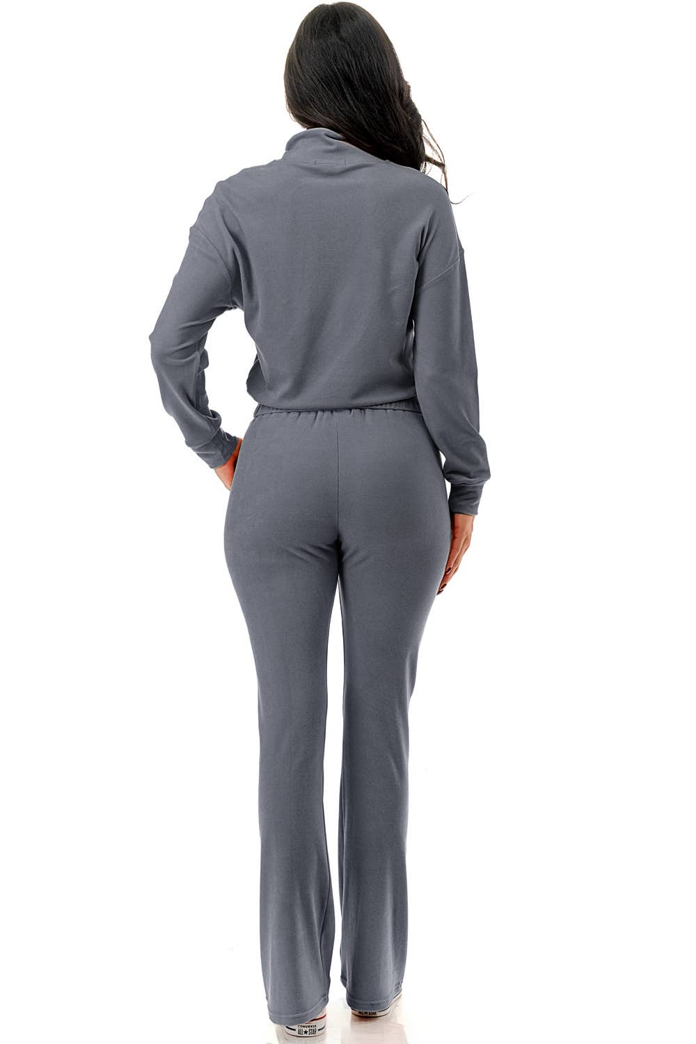 Color 5 – wholesale Träningskläder – Dam – Enfärgad kort jacka med utsvängda byxor aktivt klädset för vardagsbruk15