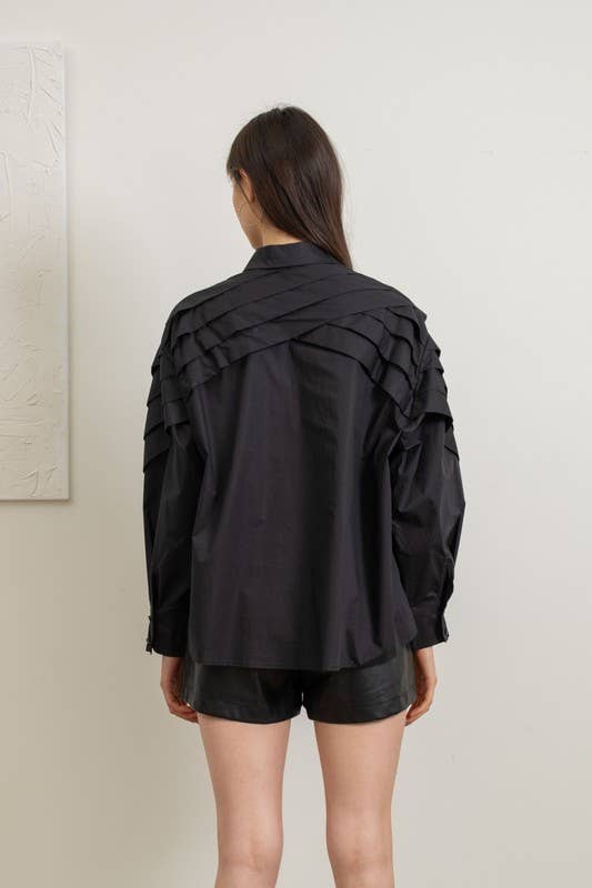 Heyson – wholesale Buttoned-down shirt – Women's – LT1065 Elegant Layered White Blouse17