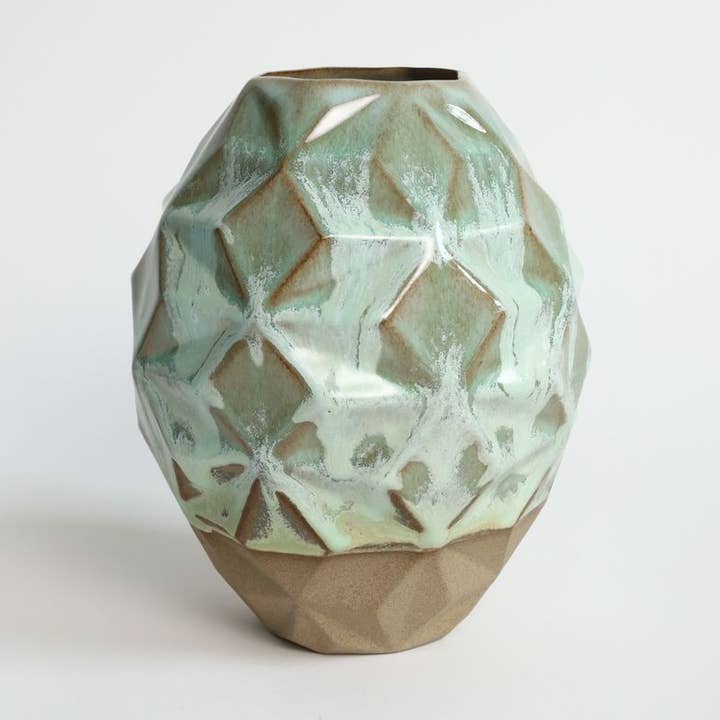 Patterned Vessels Oblique Coral Green for wholesale by By Alejandra Design
