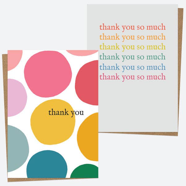 Thank You Open Out Cards - Spot On - Pack of 10 for wholesale by Dotty About Paper