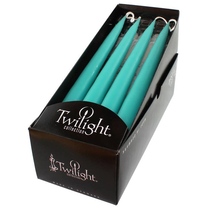 Twilight Collection - Wholesale Tapered Candle/Candlestick - Turquoise Danish Taper Candle | 12 Pack