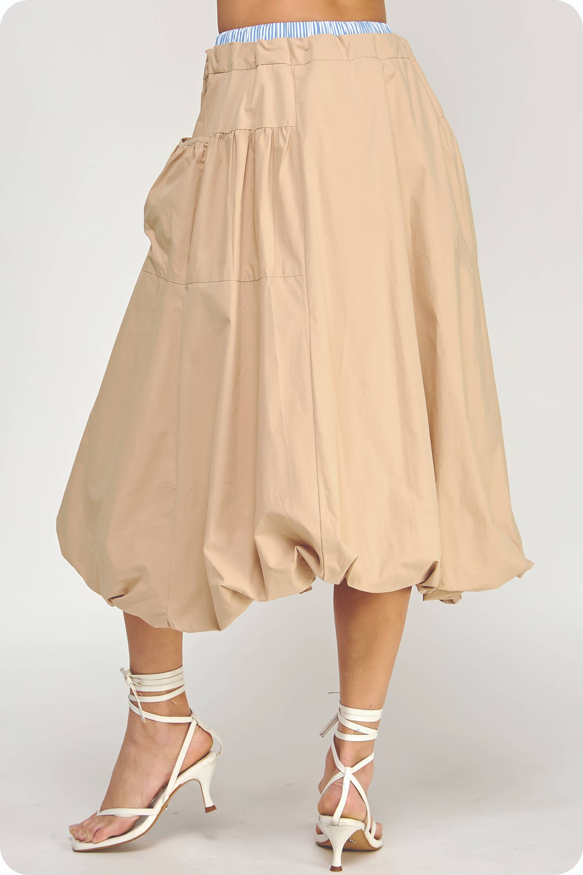 Strut & Bolt - Wholesale Rok - Dames - Streep Contrast Midi Bellenrok19