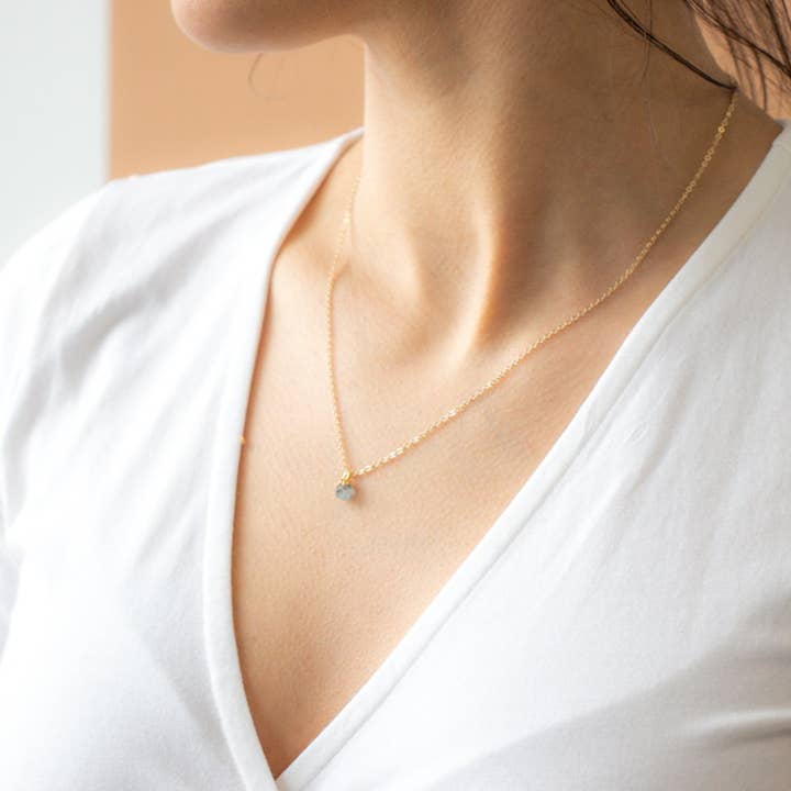 Emery and Opal - Wholesale Pendant/Charm Necklace - Tiny Raw Crystal Necklace
