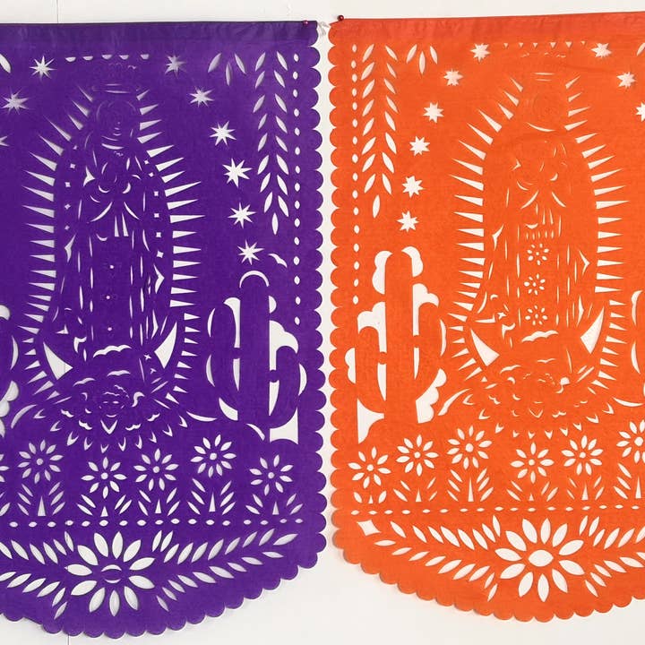 Mexican Sugar Skull - Wholesale Party Sign/Banner - Papel Picado - Guadalupe - Paper - Assorted Colors - Large1