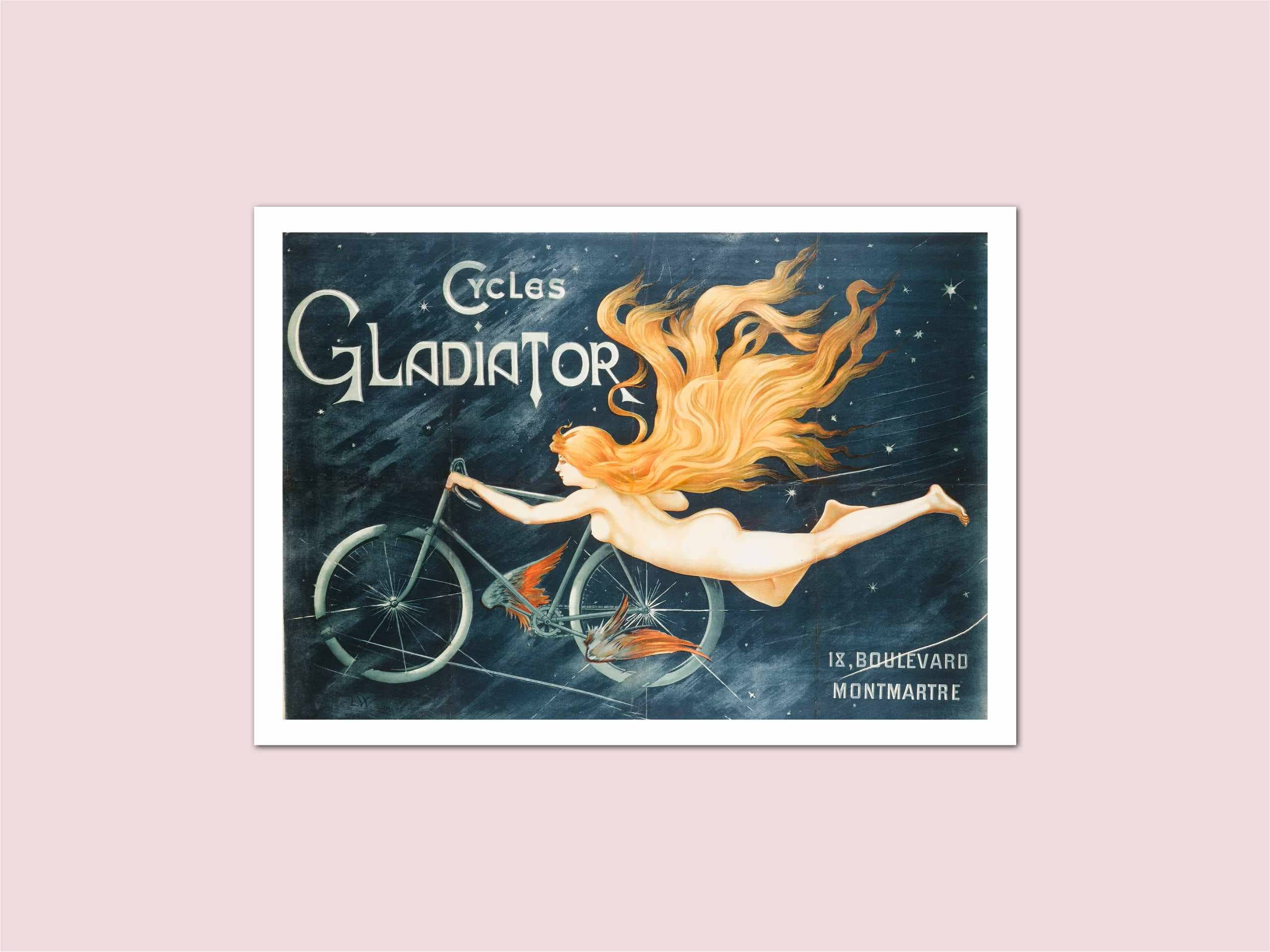 Holland Road Prints - Wholesale Art Print - Gladiator Cycles Vintage French Advertising Print