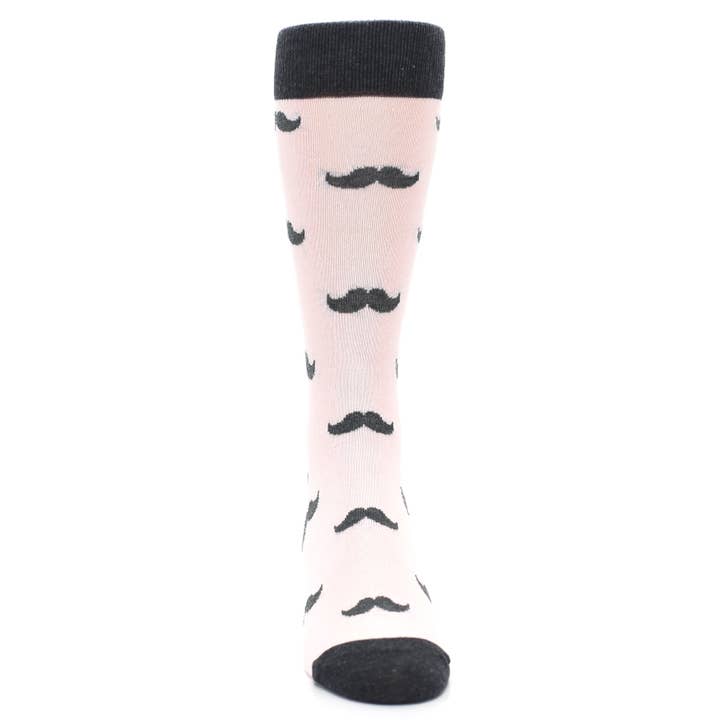 Statement Sockwear - Vente Chaussettes – homme - Chaussettes habillées pour hommes d'honneur de mariage et moustache gris pétale1