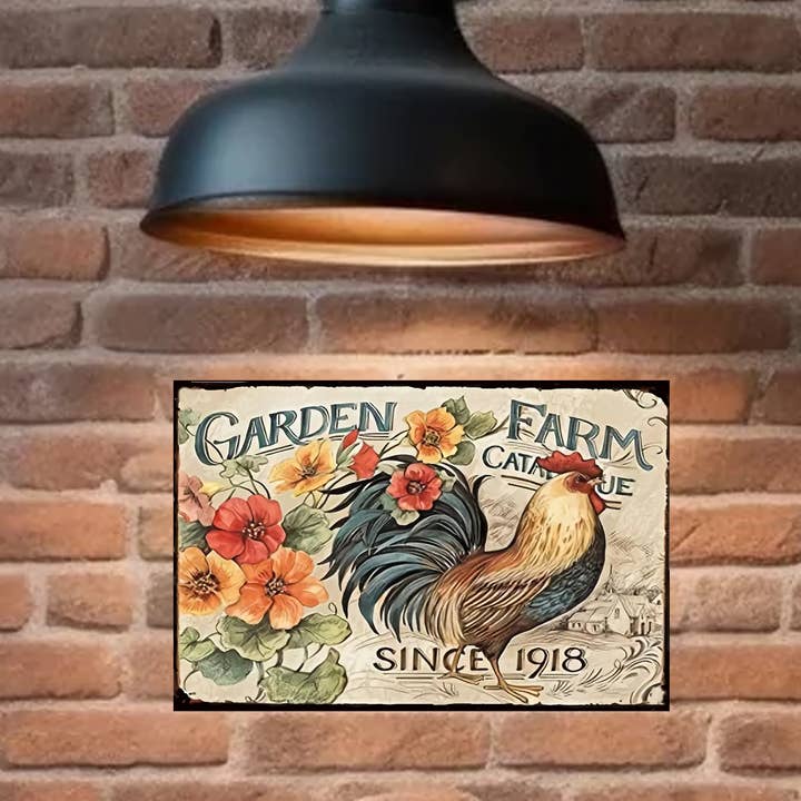 Garden Farm Catalog Advertising Metal Sign for wholesale by Bad Bunny Designs