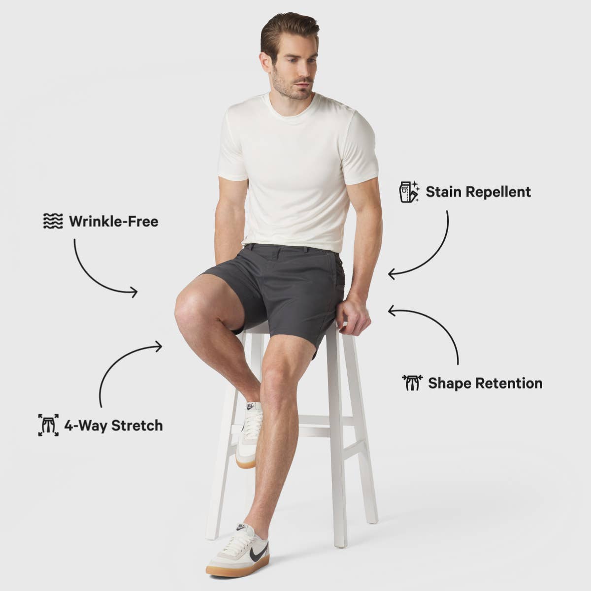 Jetsetter Shorts - Charcoal Gray for wholesale on Faire3