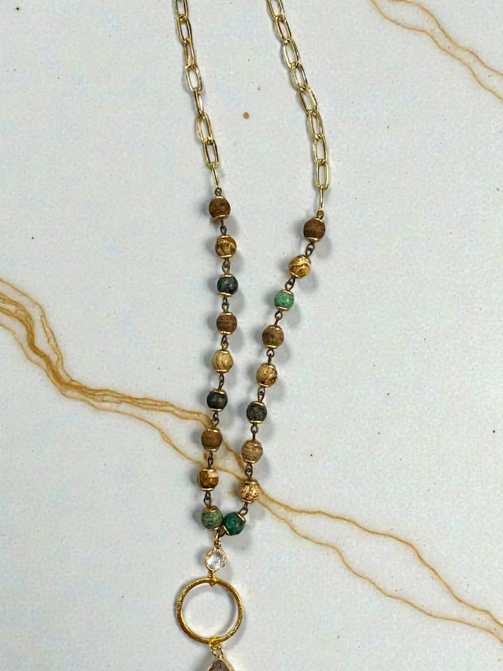 Collar Jaser Mix con Cap de 24" y Doble Colgante para venta al por mayor de Ava Capri