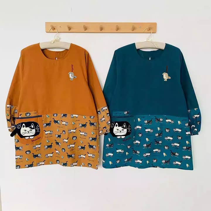 MinoCraft - Wholesale Apron - Kusuguru long-sleeved apron with cat pattern3