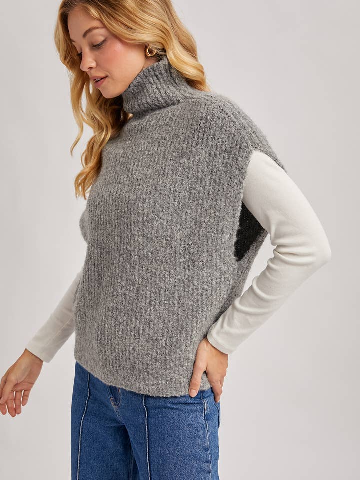 Bluivy - Wholesale Sweater Vest - Women's - TURTLENECK KNIT SWEATER VEST3