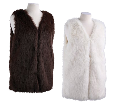 Kaleidoscope Accessories - Vente Veste sans manches – femme - Gilet en fourrure shaggy, 2 assortis1