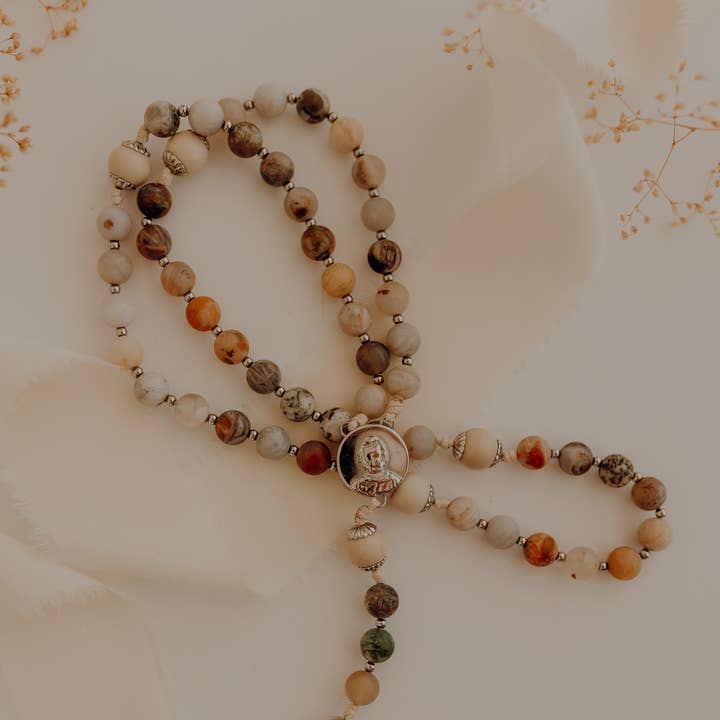 Abundantly Yours - Wholesale Prayer Beads Necklace - St. Joseph Rosary0