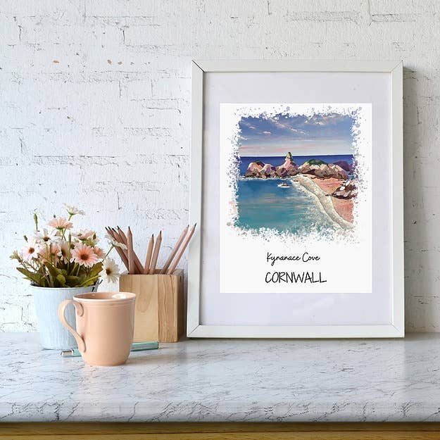 Kynanace Cove, Cornwall Art Print for wholesale by H'Art and Design