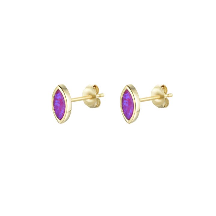 Kamaria Jewelry - Vente Clous d'oreille - Boucles d'oreilles à tige Marquise Opal8