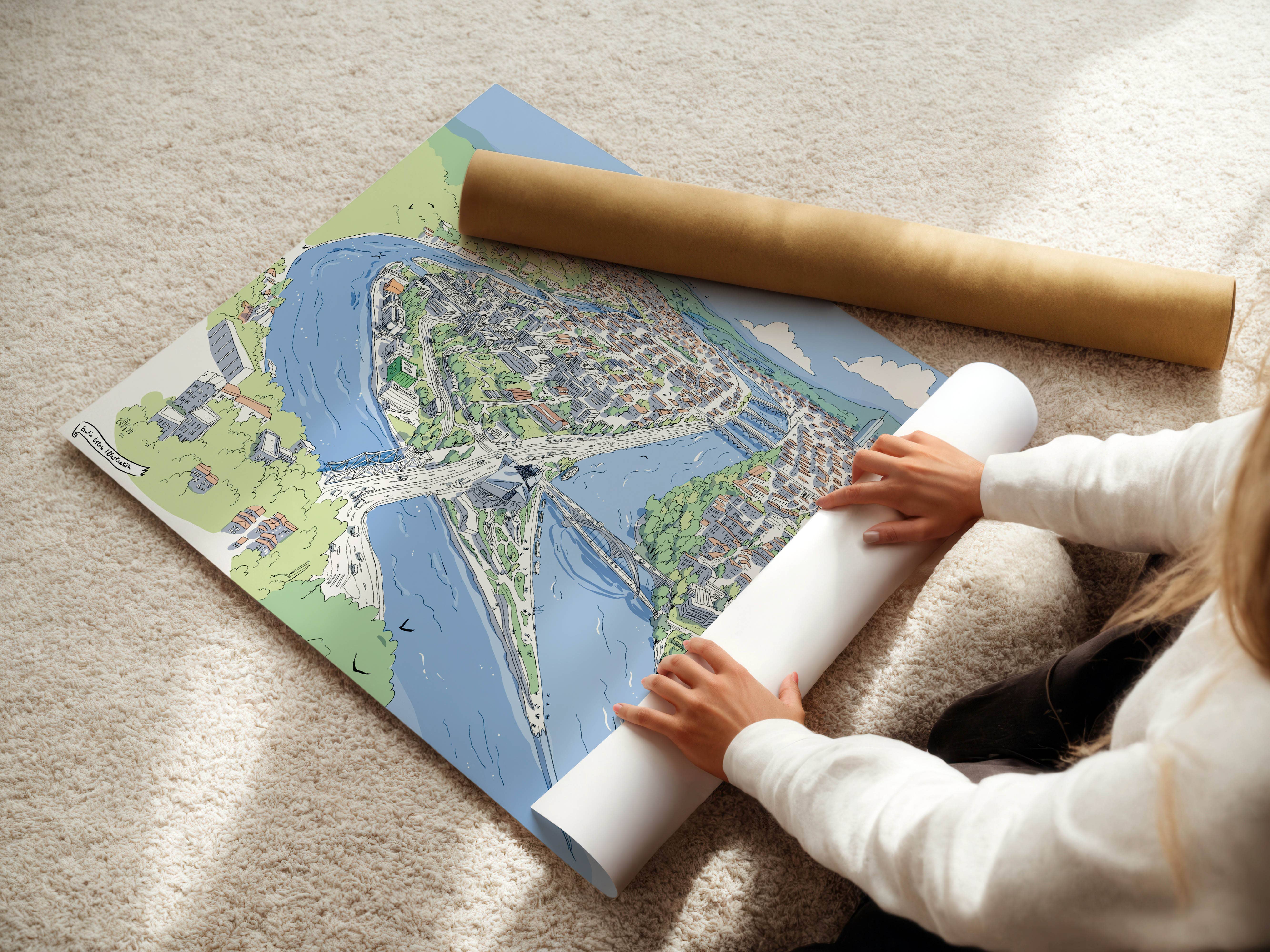 EMILIE ETTORI ILLUSTRATION - Wholesale Art Print - Panoramic Confluence3