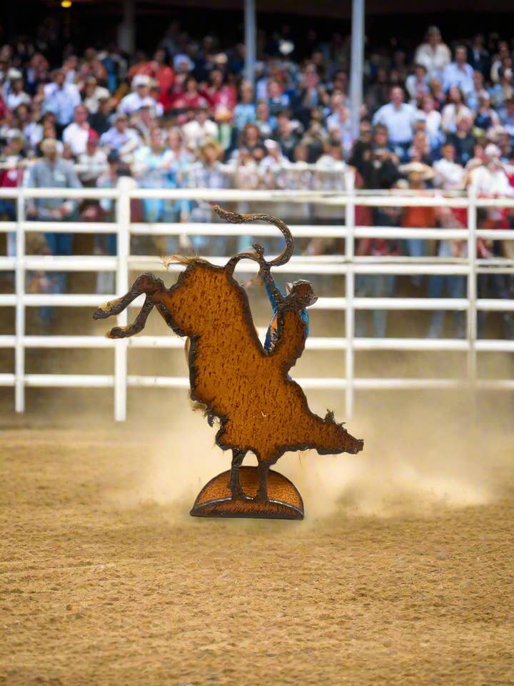 Bull Rider Doodad Western Rodeo Stående Figur USA LAVET for engroshandel hos Universal Ironworks USA