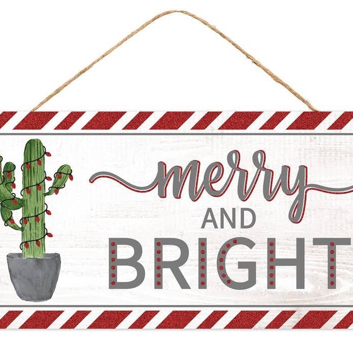 12,5 Zoll L X 6 Zoll H Merry & Bright Kaktus-Glitzer, Weiß/Grau/Rot/Grün AP8857 für den Großhandel von Trendy tree