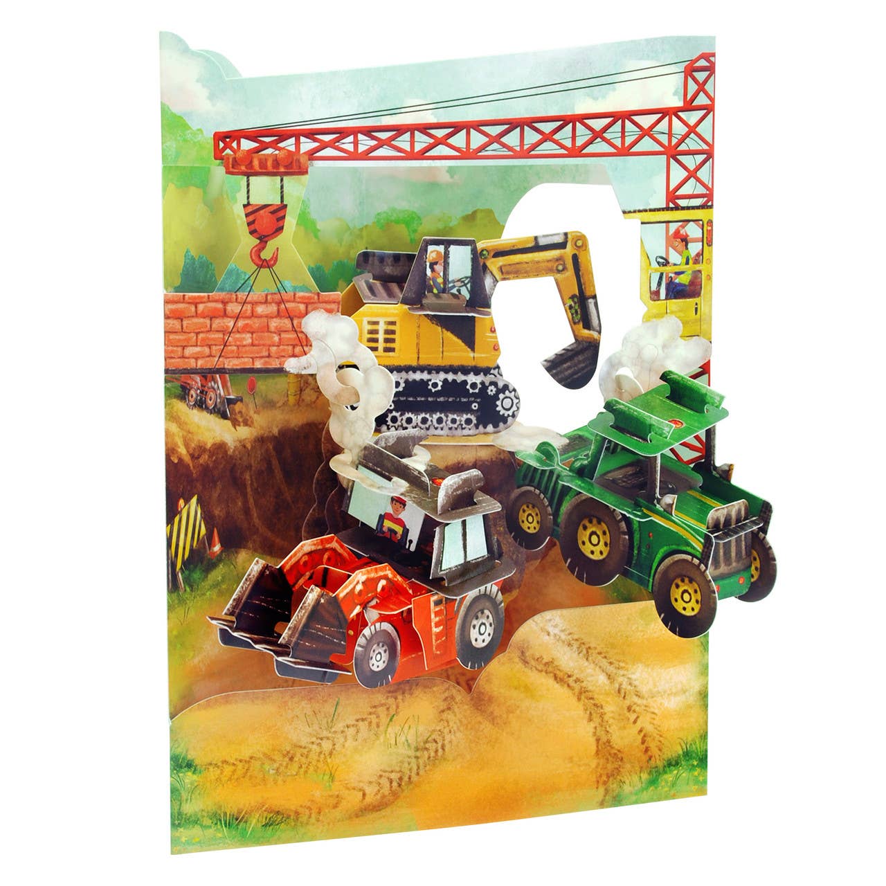 Santoro London - Wholesale Everyday Greeting Card - SC171 – Swing Cards - Tractors And Diggers0