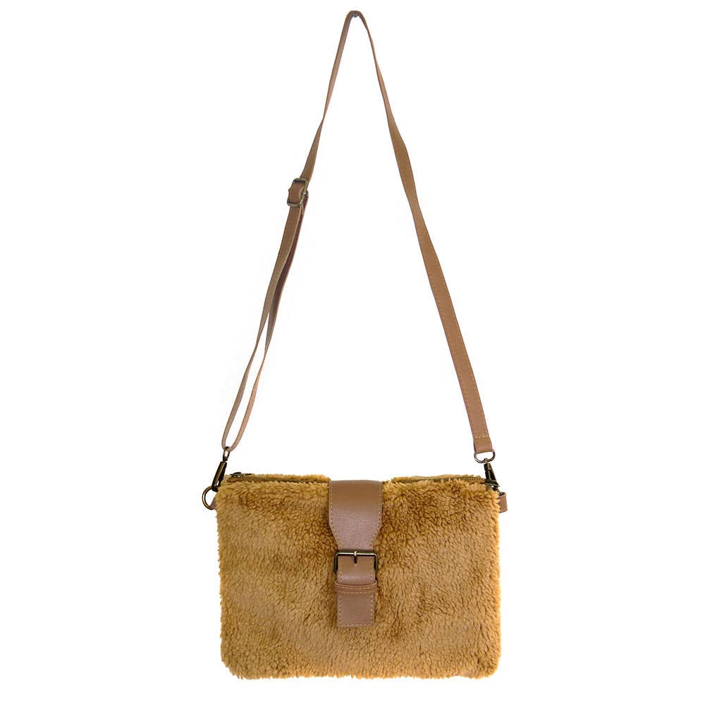 Sensibling Corp. - Wholesale Crossbody Bag - Women's - Sherpa Fleece Belt Crossbody Bag 1