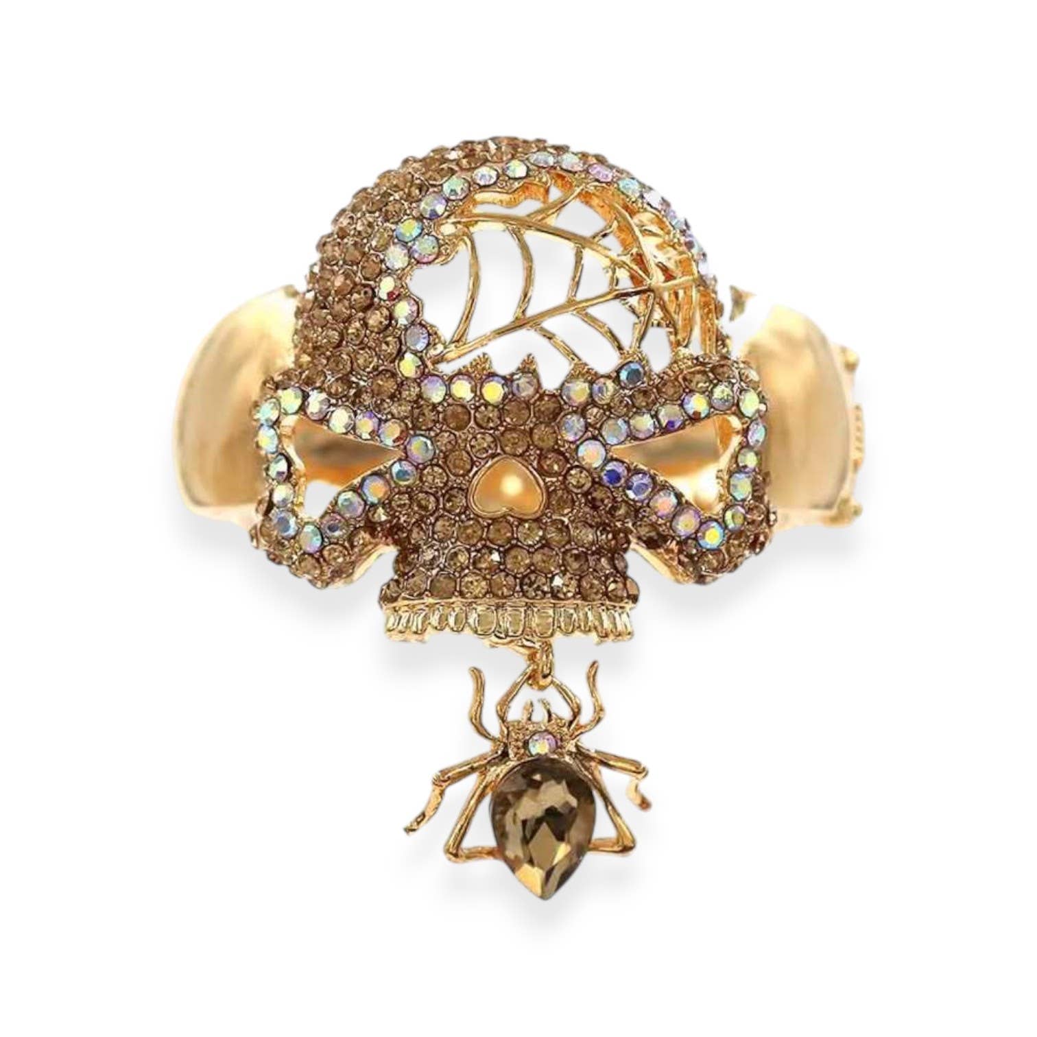 Gold Crystal Skull Spider Iconic Bangle for wholesale on Faire2