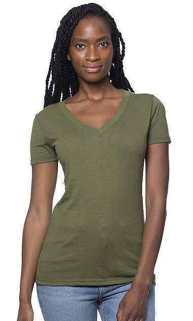 Royal Apparel - Wholesale T-Shirt - Women's - Women's Viscose Hemp Organic Cotton V-Neck1