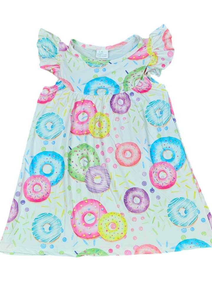 Donut Flutter Mælk Silke Kjole for engroshandel hos Great Lakes Kids Apparel