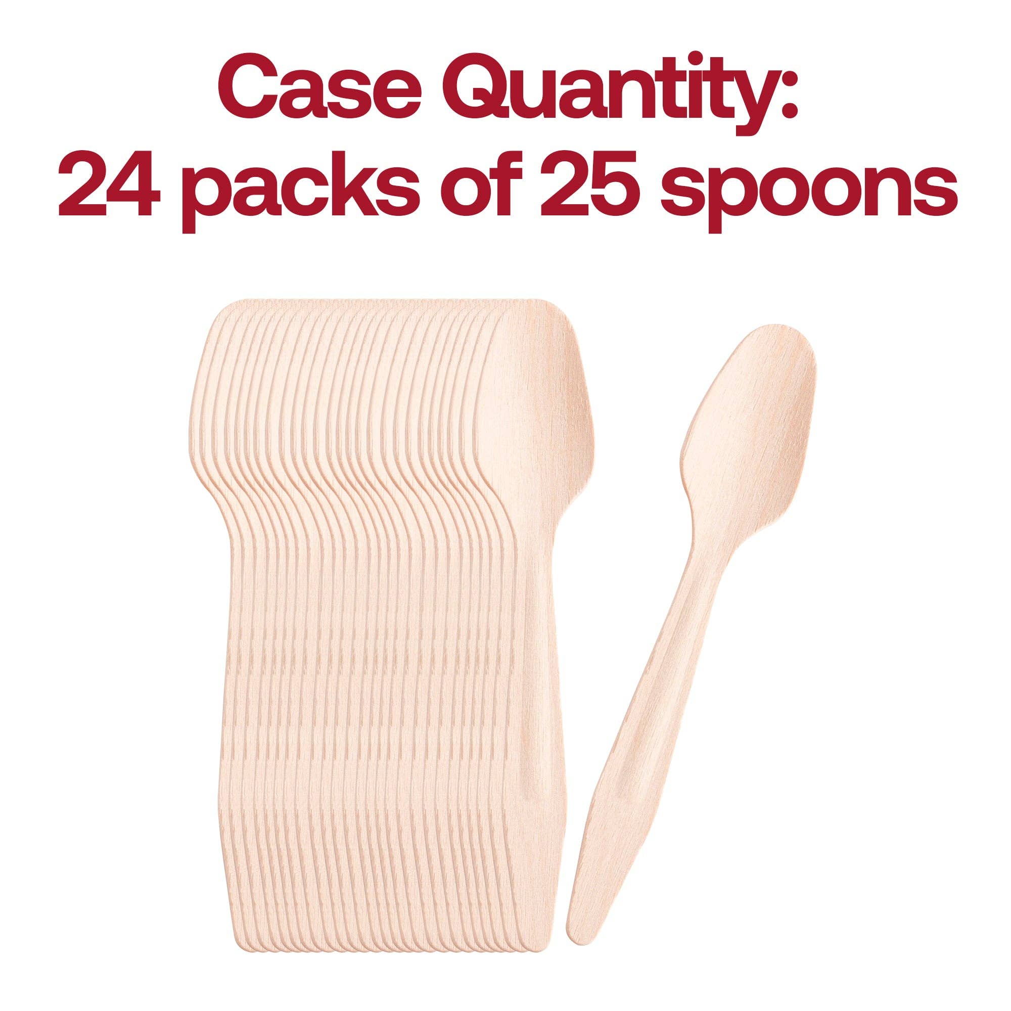 Smarty had a Party - Wholesale Disposable Tableware Pack - Natural Birch Eco Friendly Disposable Dinner Spoons - 25 pcs3