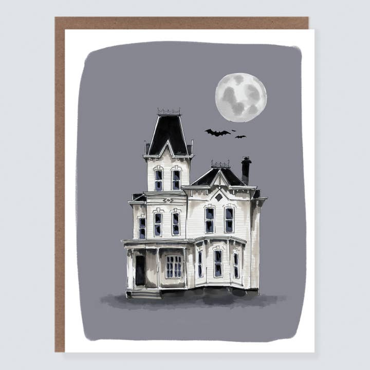 Carte Haunted House Halloween pour la vente par Morgan Swank Studio