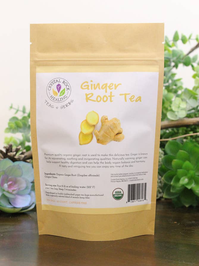 Sachet de thé à la racine de gingembre 20 unités biologique pour la vente par Crystal Rock Healing, LLC