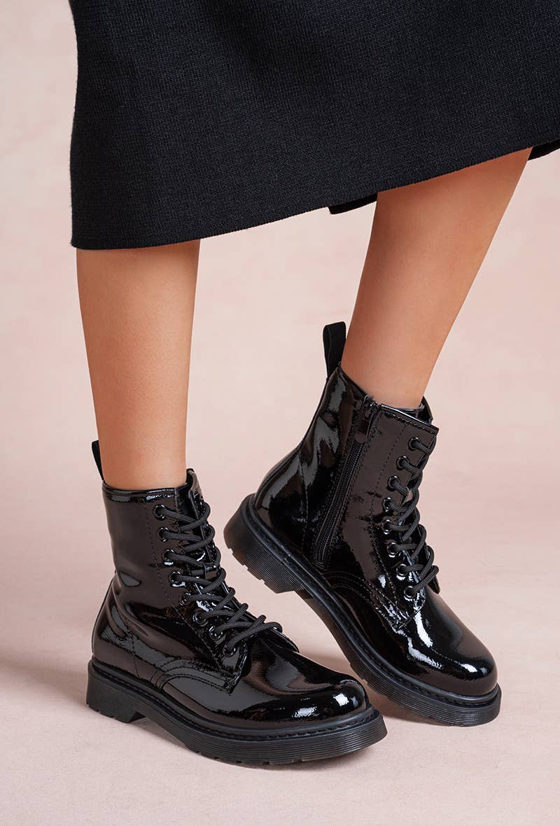 LADY GLORY - Vente Bottines – femme - Bottine vernie Chunkye à lacet11