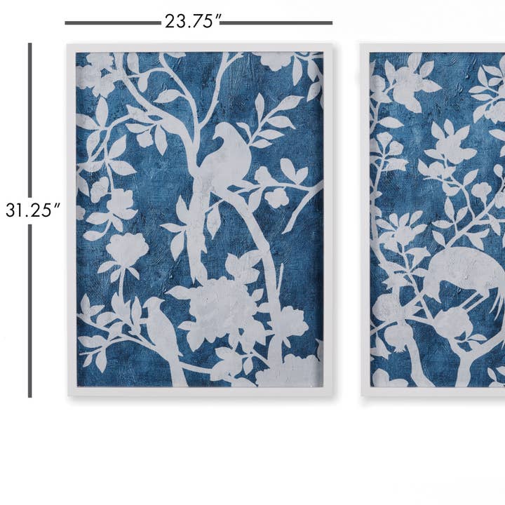 Napa Home & Garden - Wholesale Gallery Wall Set - Aviary Cyano Prints, Set Of 22