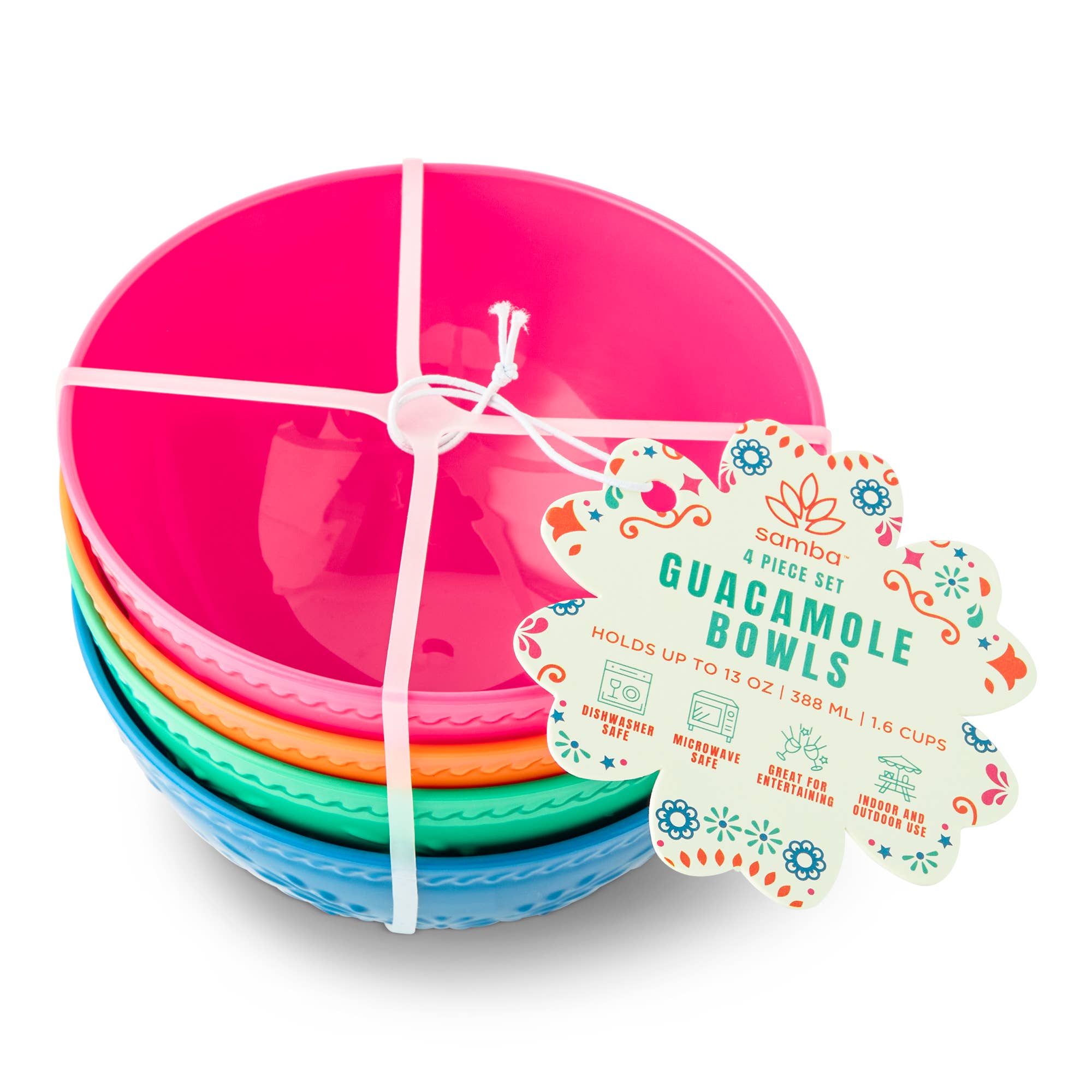 Core Home - Wholesale Condiment/Dip Bowl - 4pk Embossed Guacamole Bowls - KS/OJU/SHS/STA2