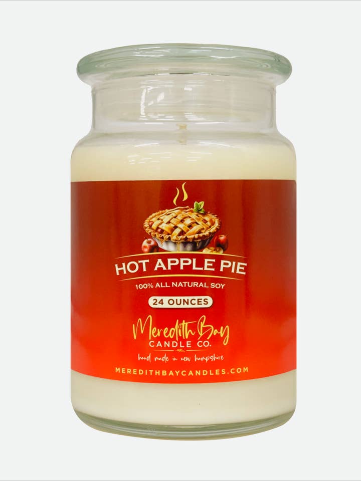 Candela di soia calda alla torta di mele per la vendita all'ingrosso da parte di Meredith Bay Candle Co