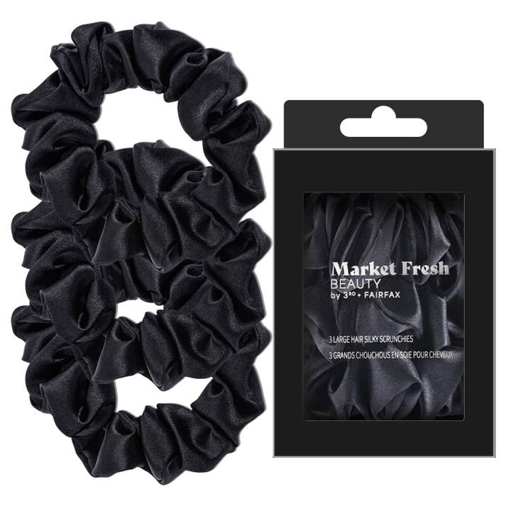 Market Fresh Beauty Silk Hair Scrunchies, 3 Pack - Large for wholesale by Market Fresh Beauty