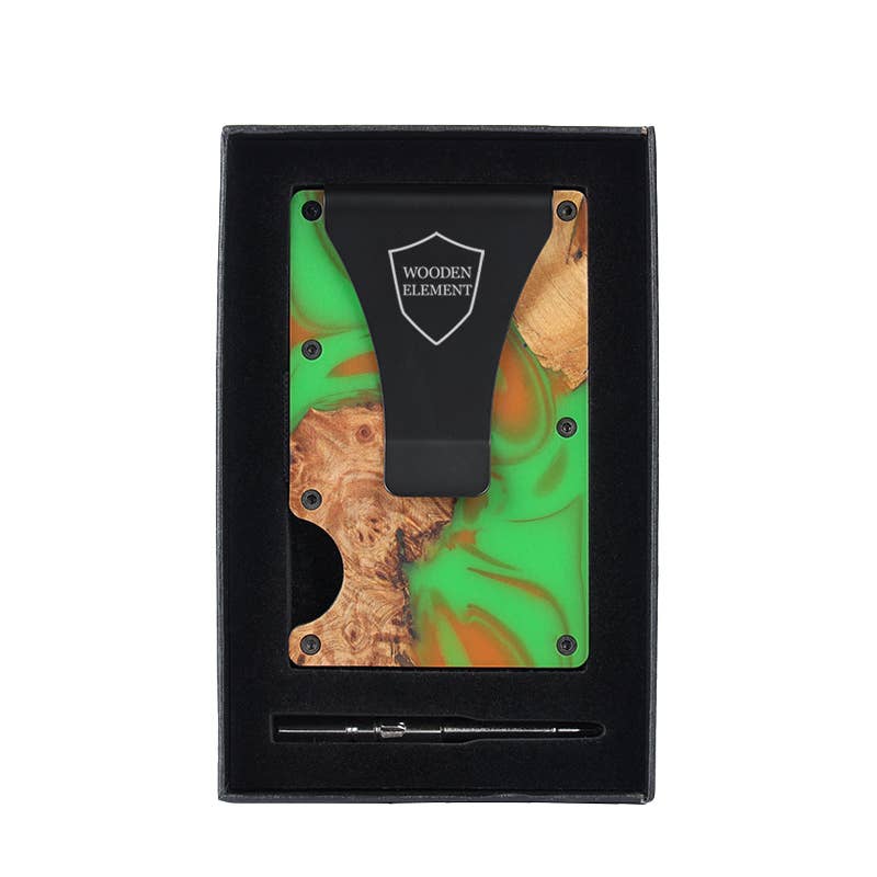 Wooden Element - Vente Présentoir – accessoires - Présentoir à portefeuilles avec 24 portefeuilles en bois et résine3