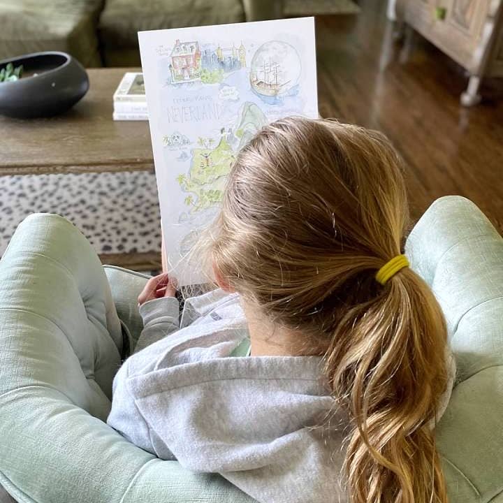 Elizabeth Wade Studio - Wholesale Art Print - Peter Pan's Neverland Watercolor Story Map Print4