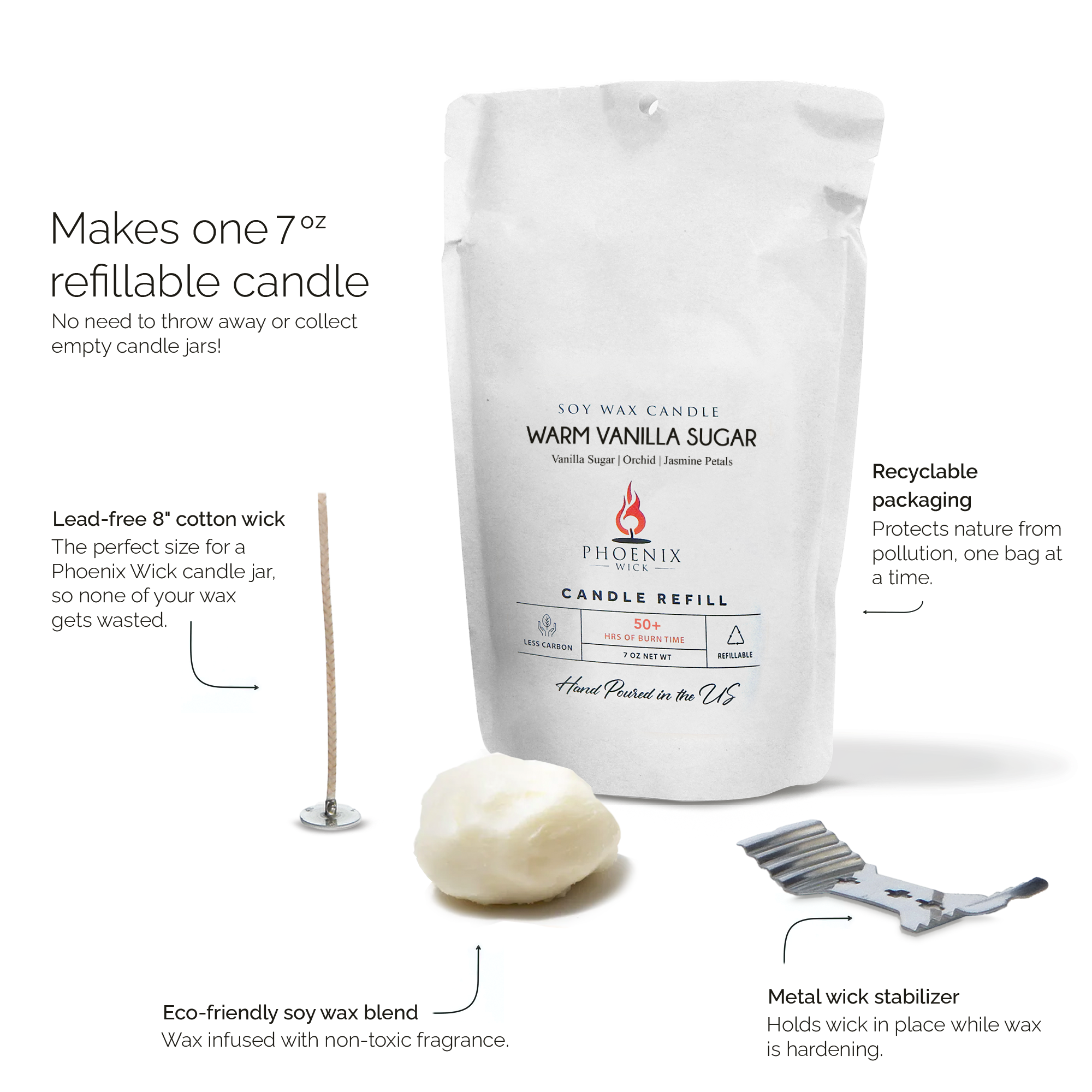 Phoenix Wick - Wholesale DIY Craft Kit - Warm Vanilla Sugar - Candle-Making Kit7