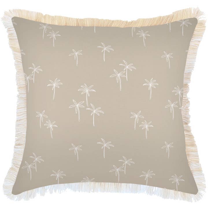 Cushion Cover-Coastal Fringe-Palm Cove Beige-60cm x 60cm for wholesale by Escape To Paradise