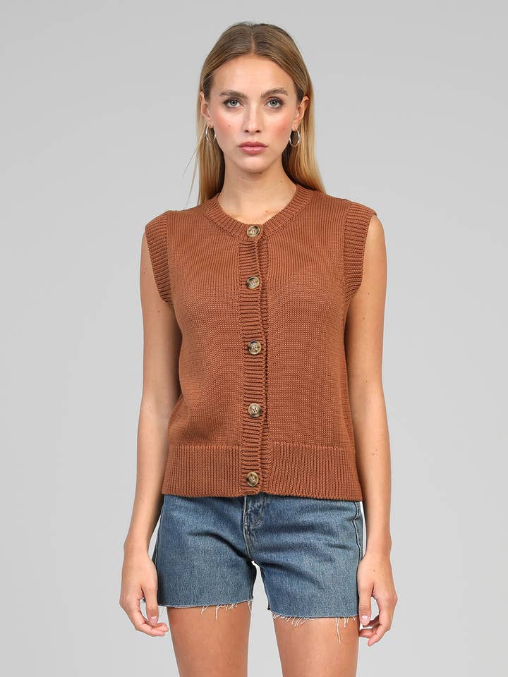 LEVIONA BRUIN VEST voor wholesale door An'ge