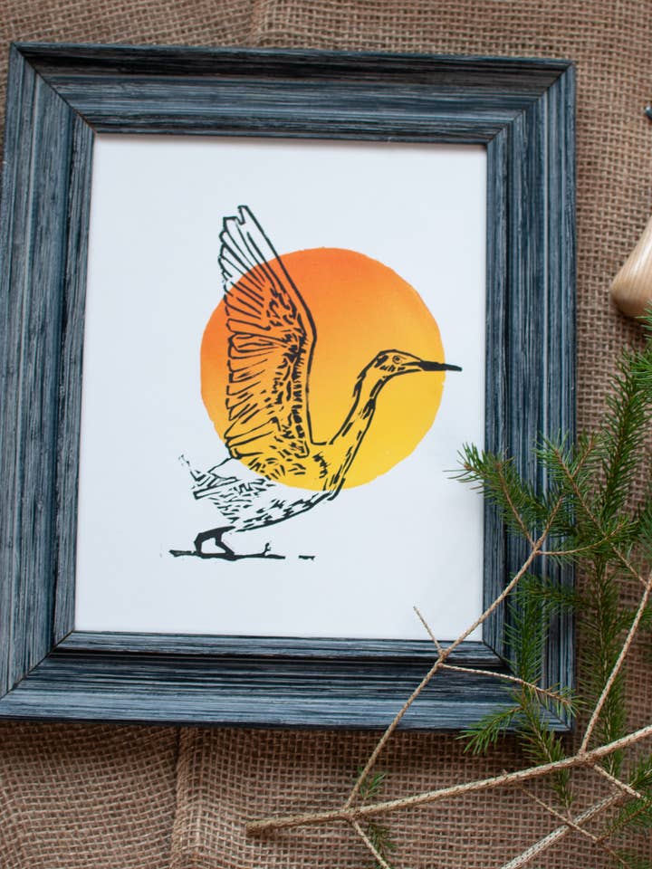 Snowy Egret's Sun Salute for wholesale by Brian Fritz Fine Art and Printmaking