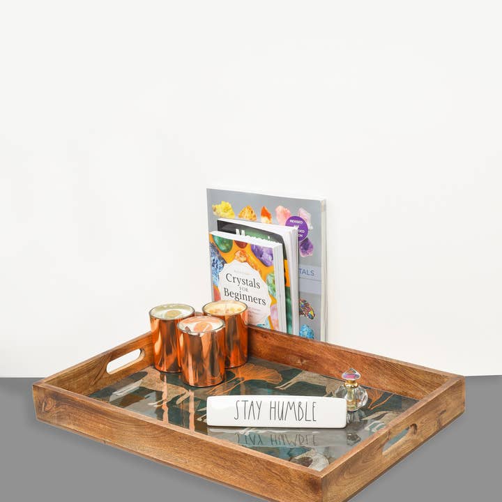 Tiramisu - Wholesale Decorative Tray - Moon Horse Resin and Wood Decorative Trays (Set of 3)4