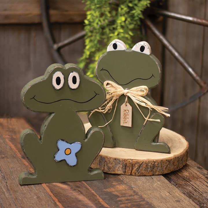 The Hearthside Collection – wholesale Dekorativt bordsobjekt – Rustikt trä Leende Flower Frog Sitter