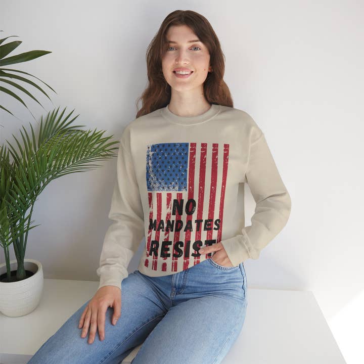 No Mandates Resist Sweatshirt, Anti Establishment Shirt, for wholesale by Victorholistics