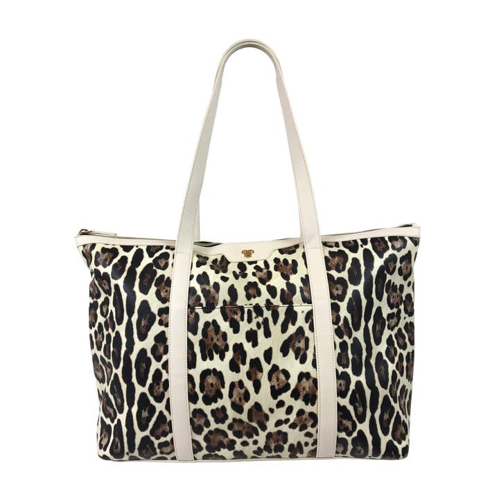 Getaway Tote - Cream Leopard for wholesale by PurseN (new)